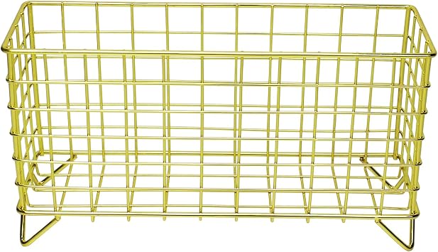 Metal Wire Storage Basket,Fruit Basket,Bathroom Shelf Rack,Iron Countertop Storage Rack Suitable for kitchen, bathroom, bedroom, living room Gold