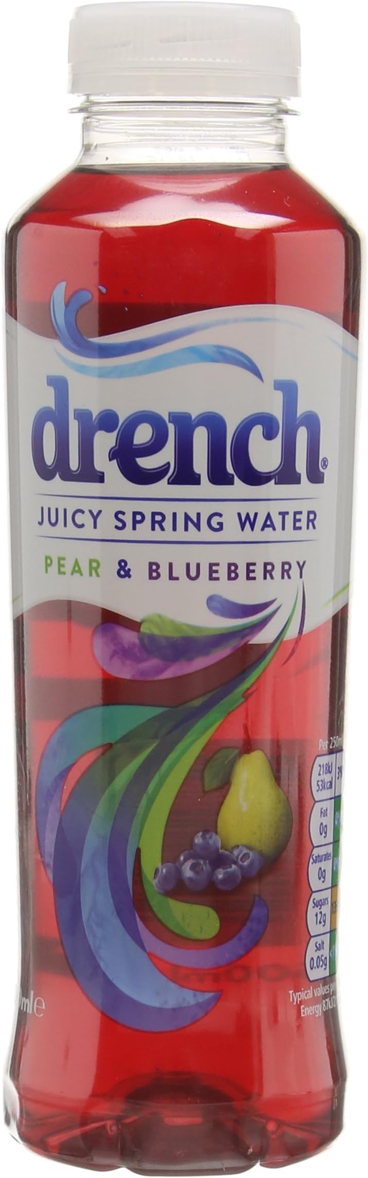 Drench Pear and Blueberry Juicy Spring Water, 500ml (Pack of 12)