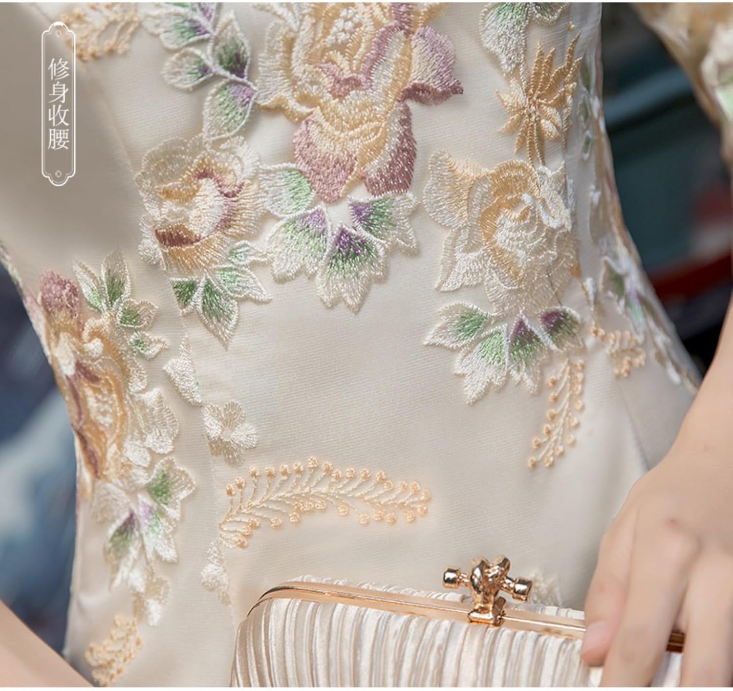 Fish Tail Dress Women Patchwork Modern Improve Qipao Eleganti Slim Long Chinese Traditional Retro Cheongsam