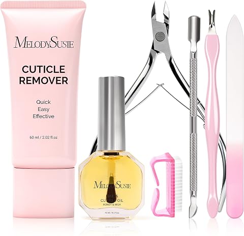 MelodySusie Cuticle Remover Kit,60g Cuticle Remover Cream 15ML Cuticle Oil