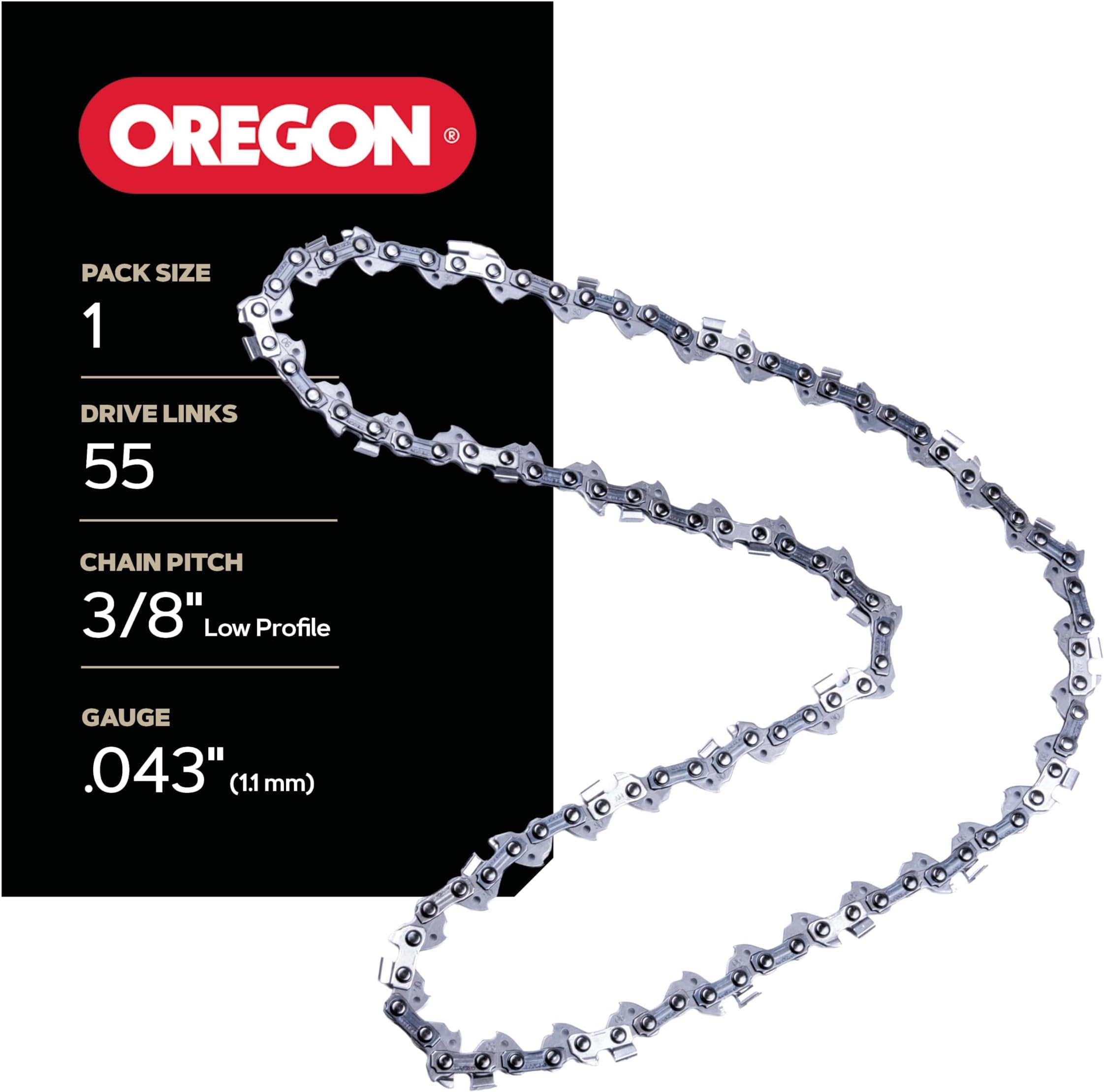 Oregon R55 AdvanceCut Chainsaw Chain for 16-Inch Bar -55 Drive Links – low-kickback chain fits several Stihl models