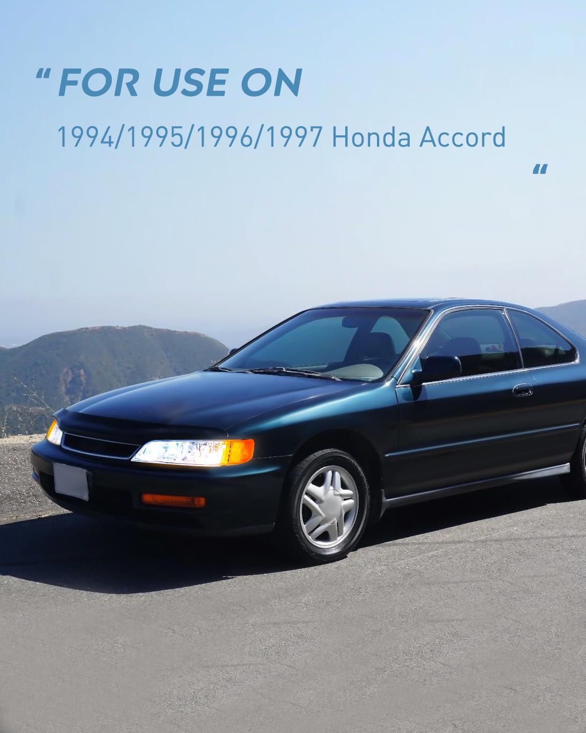 Nilight Headlight Assembly Compatible with 1994 1995 1996 1997 Honda Accord Chrome Housing Amber Reflector Clear Lens Headlights Replacement Driver and Passenger Side