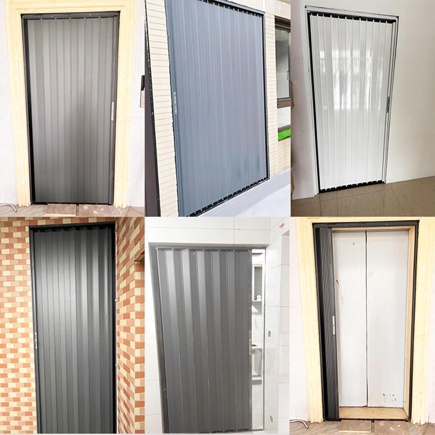 Accordion Door Commercial Custom Size, Lockable Folding Door Kitchen Partition Doors Sliding Door for Closet/Pantry, Retractable Shower Door with Aluminum Frame(60x240cm/23.6x94.4in)