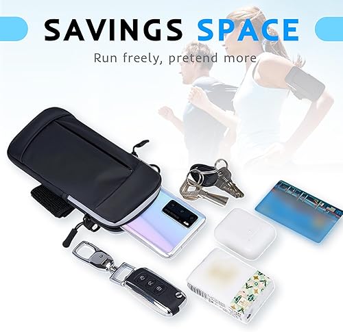 Miniatura 5 de Soporte de teléfono para correr, correa ajustable para el brazo para el teléfono para correr, bandas de brazo impermeables para hombres y mujeres,