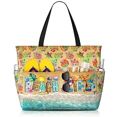 Large Beach Tote Bag Beach Bag Waterproof Sandproof Lightweight Women Tote
