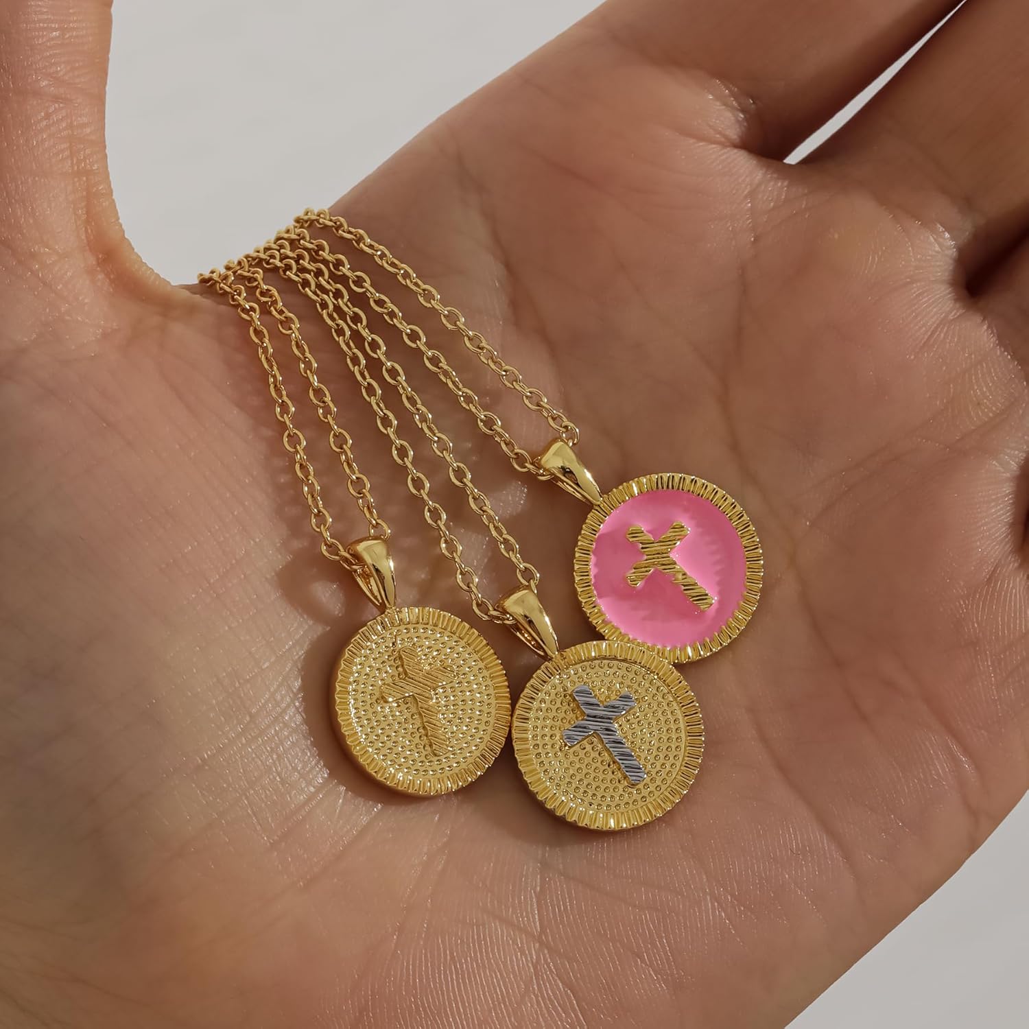 Qitian Small Cross Necklace for Women, 14K Gold Plated Cross Pendant Necklaces for Valentines Day | Birthday | First Communion | Christmas Gift | Easter Gifts - Image 5