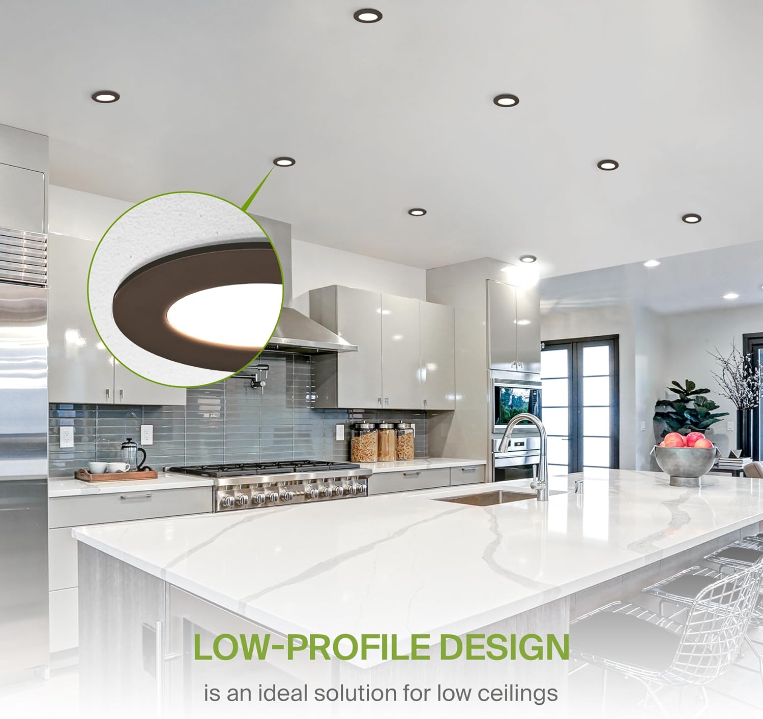 ASD 6 Pack 3 Inch LED Recessed Light 6W, 5 CCT 2700K-5000K CRI90+, IC Rated Ultra Thin Dimmable Ceiling Lights with J Box, Canless Wafer Downlight, Round Slim Panel Lighting, Energy Star ETL, Bronze