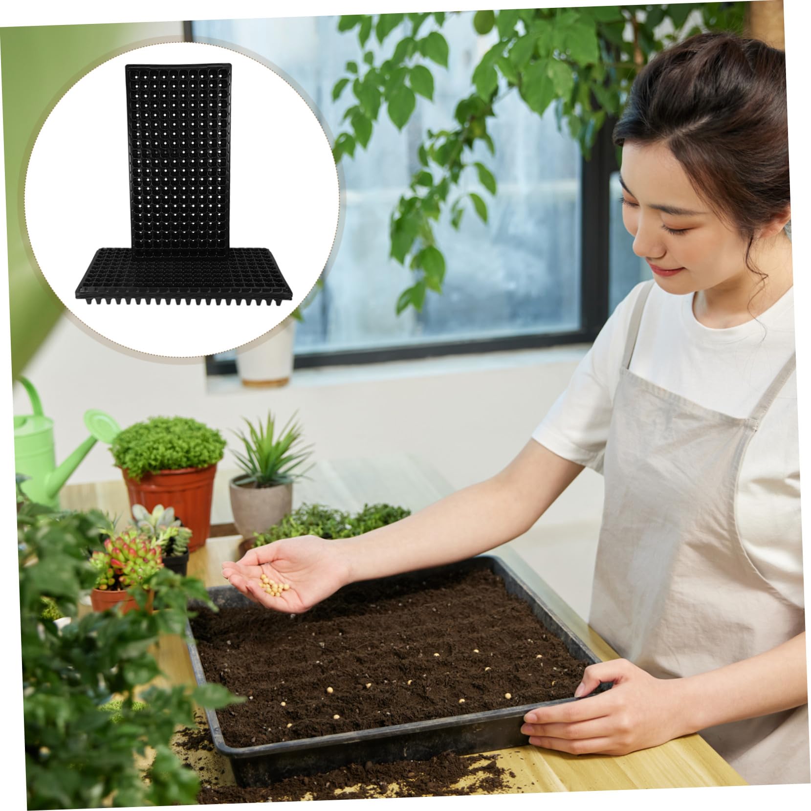 Gatuida Plateau de Culture PVC Noir 10 Pièces, 200 Alvéoles pour Semis