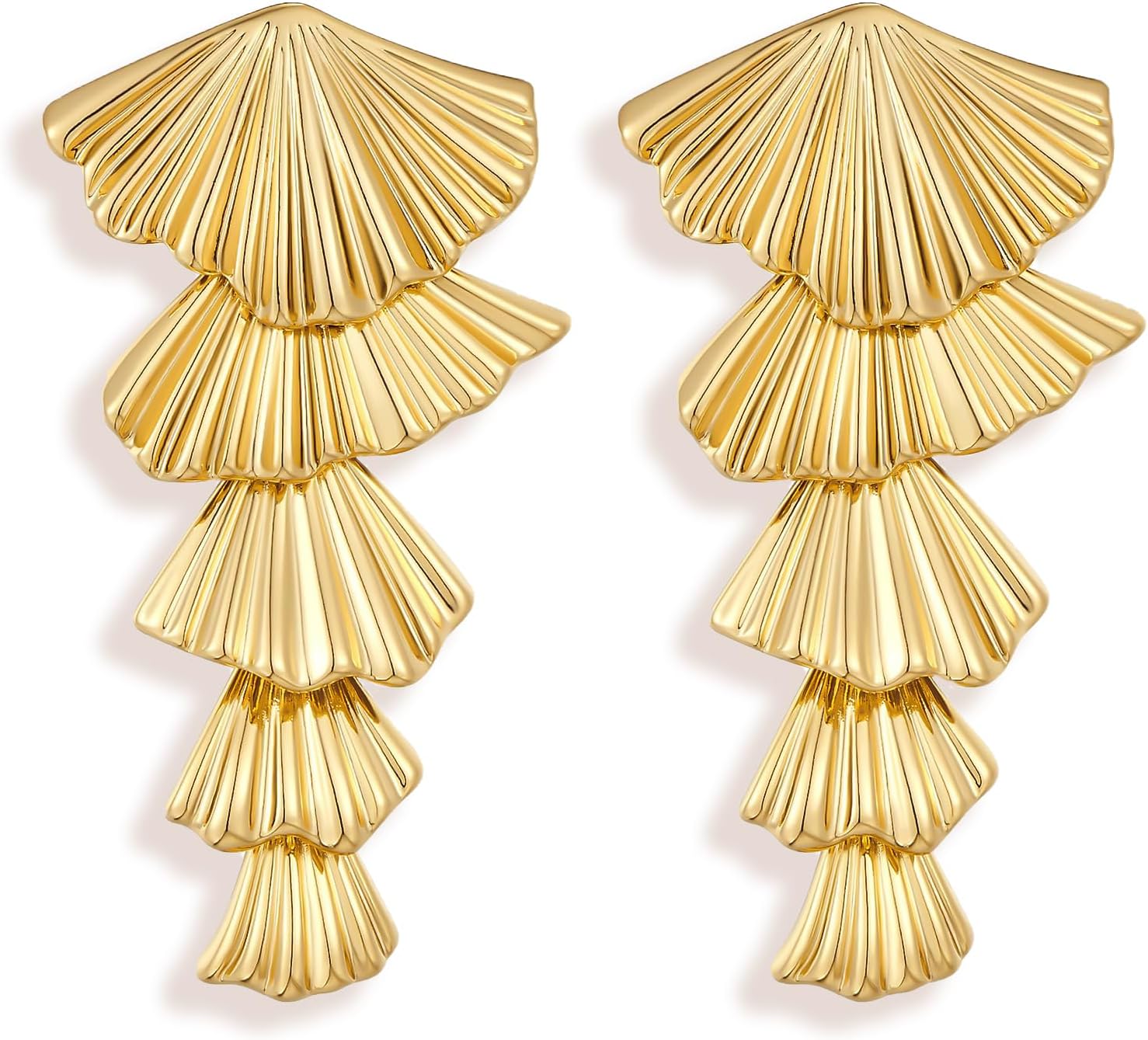 Leaf Earrings Statement Dangle Earrings for Women,Gold-Plated Ginkgo Leaf Trendy Jewelry