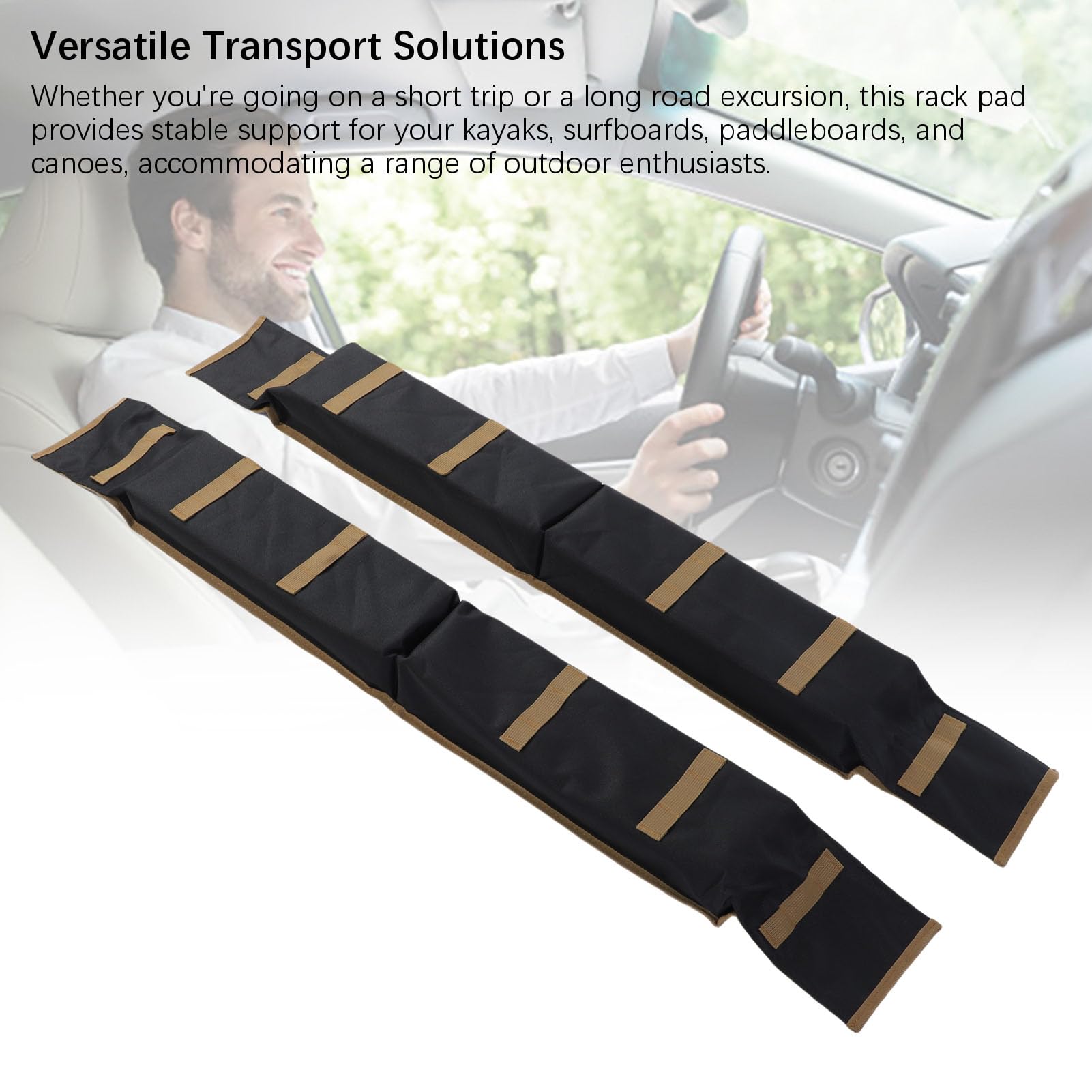 Universalauto Weiches Dachregalkissen Faltbar Kajak-Dachträgerkissen für SUVs Limousinen 2 Tür oder 4 Türautos mit Sicherem Riemen 60-80 Kg Kapazität