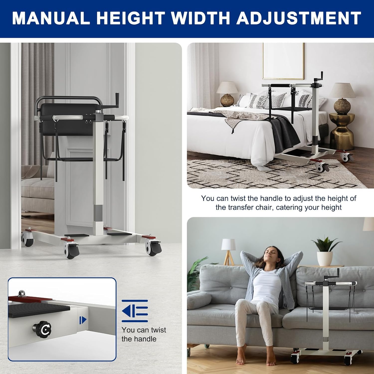 Silla de transferencia de pacientes, silla de ruedas elevadora de pacientes para el hogar y el coche, silla elevadora portátil para pacientes, silla de ruedas para el hogar, discapacitados y ancianos
