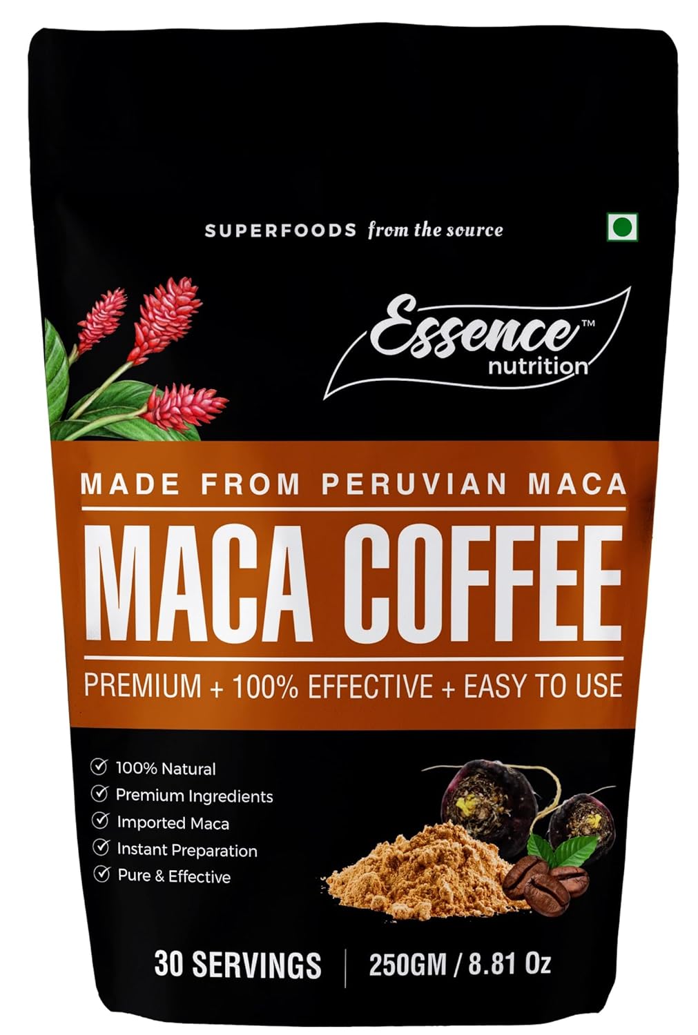 Essence Nutrition Maca Coffee For Men (250Gm) Pure & Effective Maca