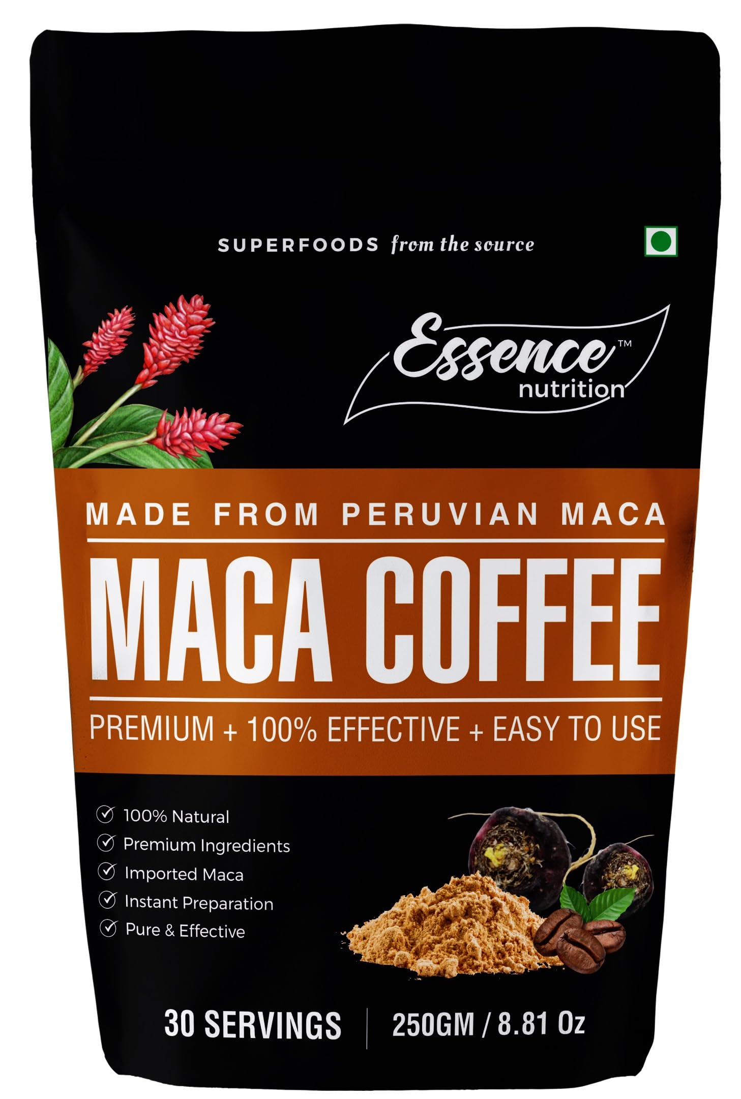 Buy Essence tion Maca Coffee Powder (250Gm) Pure & Effective Maca