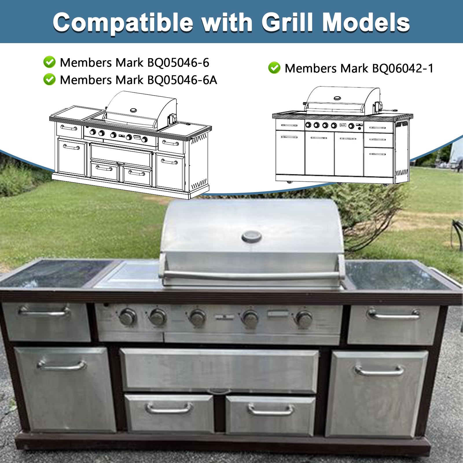 Piezas de parrilla para miembros Mark BQ05046-6 BQ05046-6-A BQ06042-1 BQ05046-6A, parrillas de cocción y repuesto de quemador para miembros Mark BQ05046-6-A BQ05046-6 modelos de parrilla