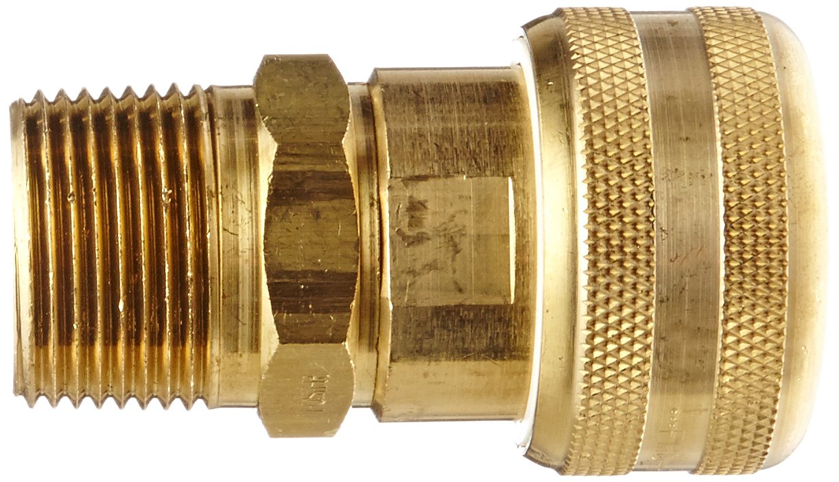 Dixon Valve DC7108 Brass Air Chief Industrial Interchange Quick-Connect Air Hose Socket, 3/4" Coupler x 1" NPT Male Thread, 200 CFM Flow Rating