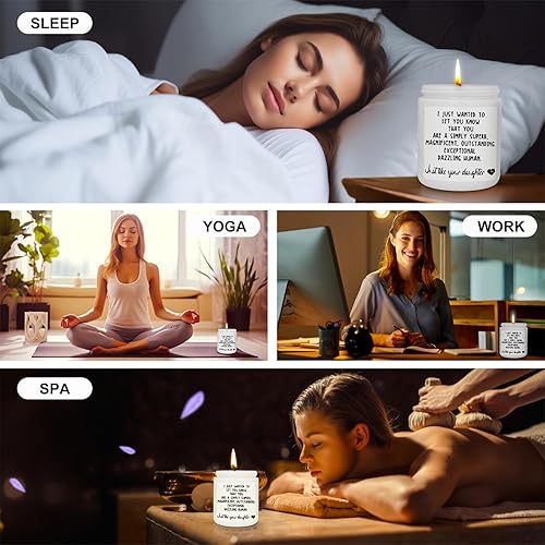 Miniatura 7 de Divertida vela de regalo para mamá papá de hija 7 onzas de cera de soja lavanda perfumada de largo tiempo de combustión para mamá, regalos únicos