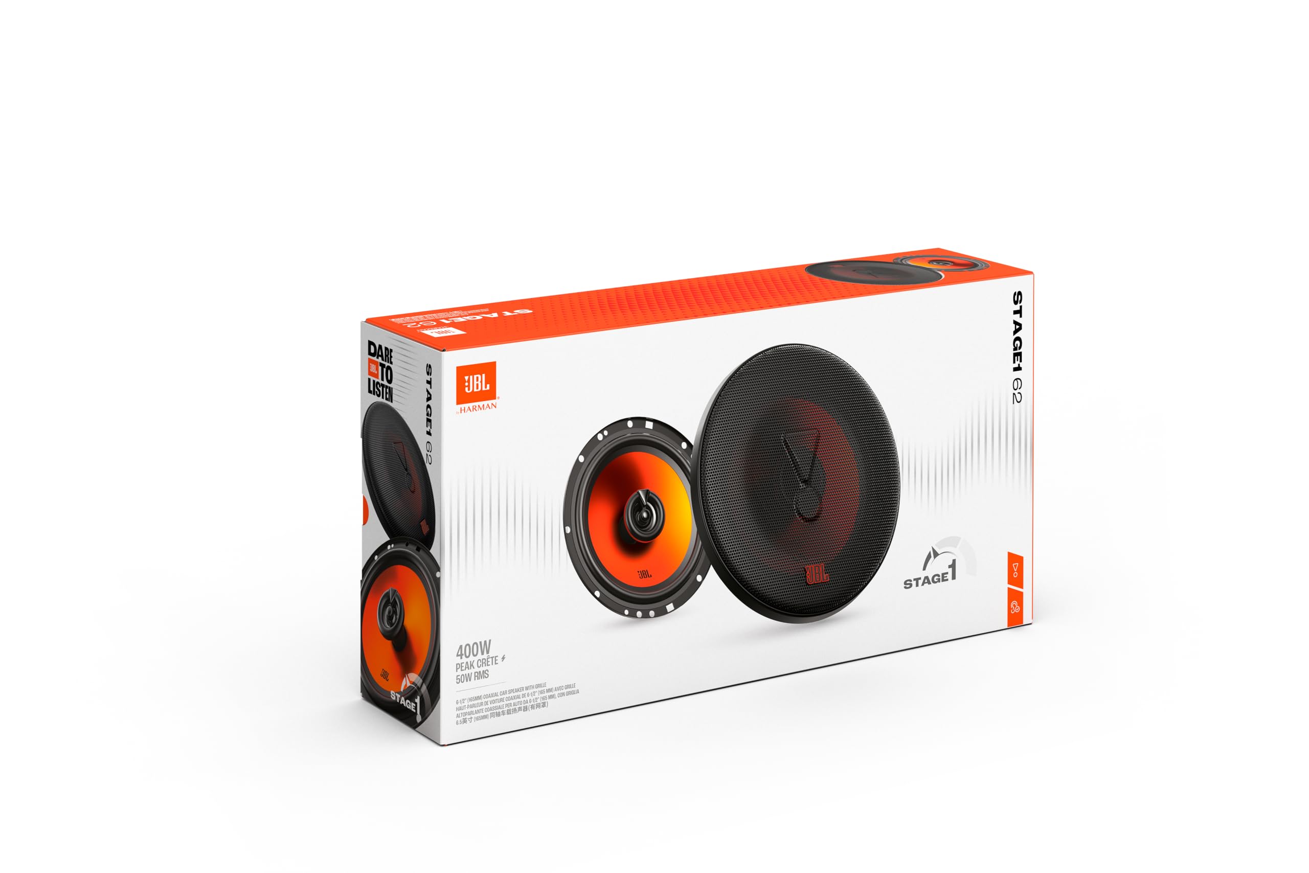 JBL Stage1 GEN2 62 – 6,5 cala (165 mm) 2-Way Coaxial Car Speakers – 50 W RMS – 220 W Peak – OEM Fit – z grilles – Car Audio Upgrade – High Sensitivity – Easy Install – Zestaw 2 audio