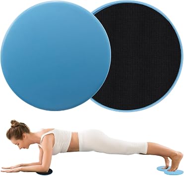 2Pack Gliding Discs, Dual Sided Core Sliders Core Sliding Discs Exercise Slider Ultimate Core Trainer Gym Home Abdominal Total Body Workout Gliders Gym Use on Carpet Hard Floor for Women Men