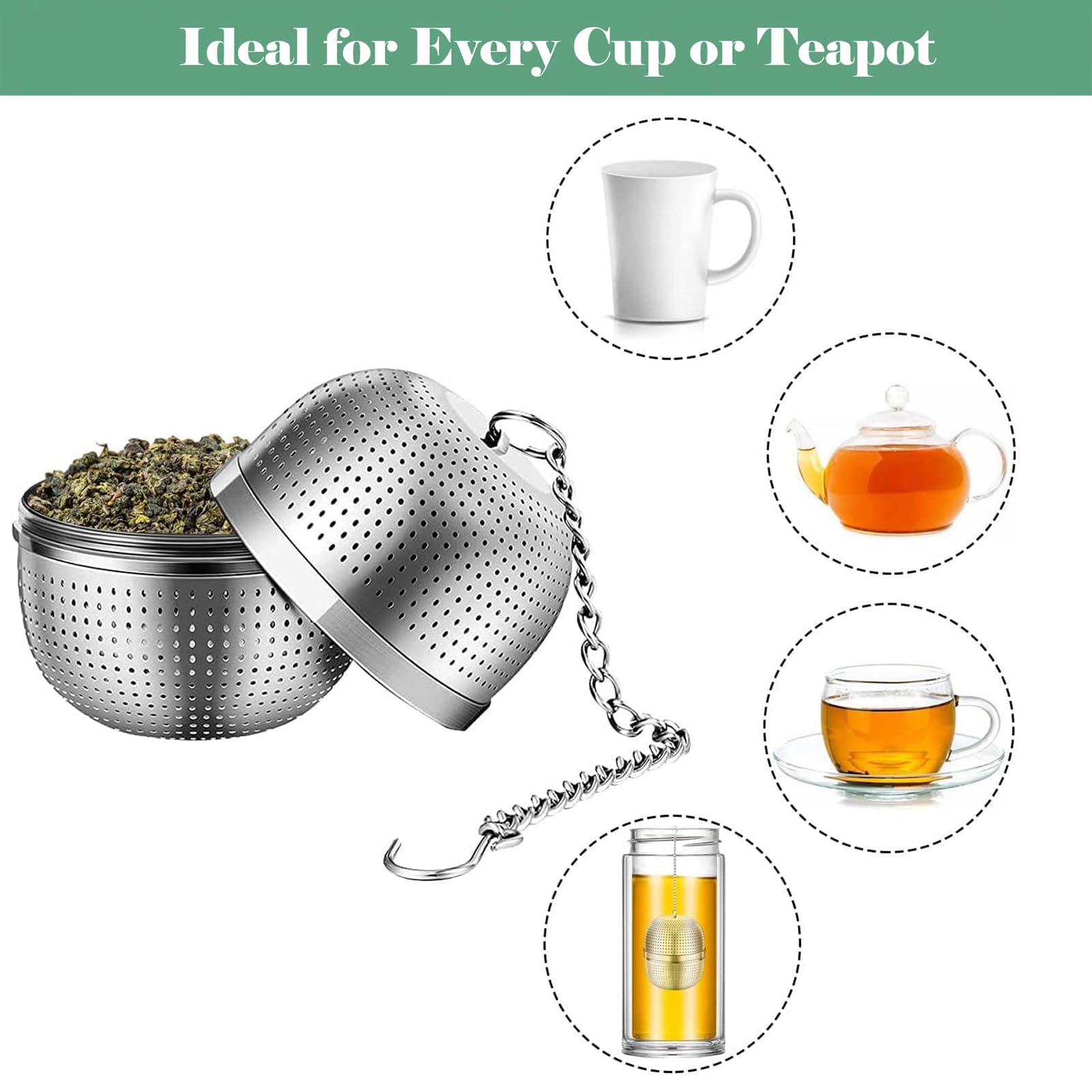 COM-FOUR® Colino da tè in acciaio inossidabile 304 - infusore per tè