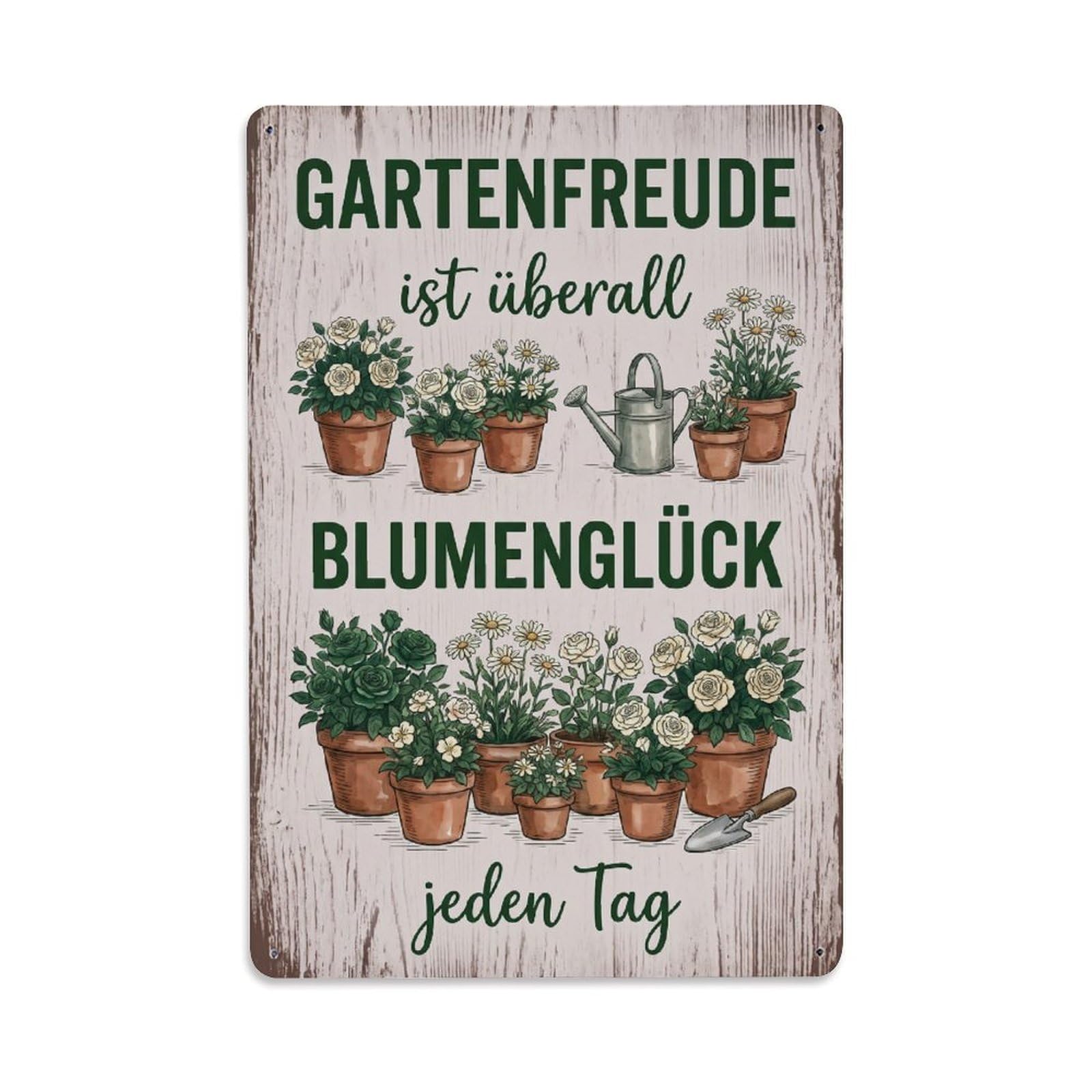 Rustic Garden Joy Cottage Handcrafted Metal Tin Sign Plaque Wall Decor for Cafe, Club Bar, Office, Garden Metal Poster 8x12Inch