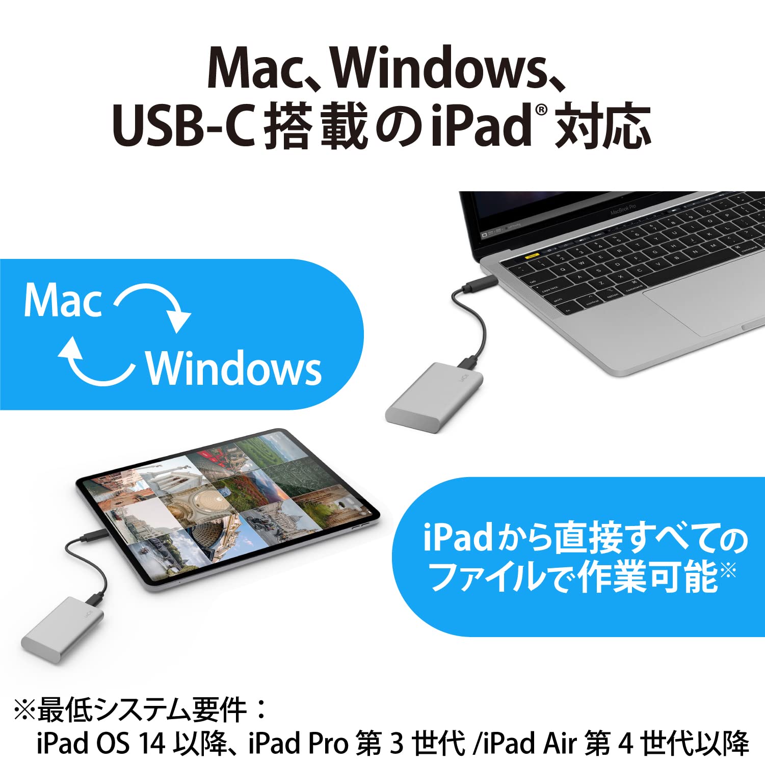 LaCie　Portable SSD STKS500400 [シルバー] LaCie Portable SSD v2 500GB - STKS500400