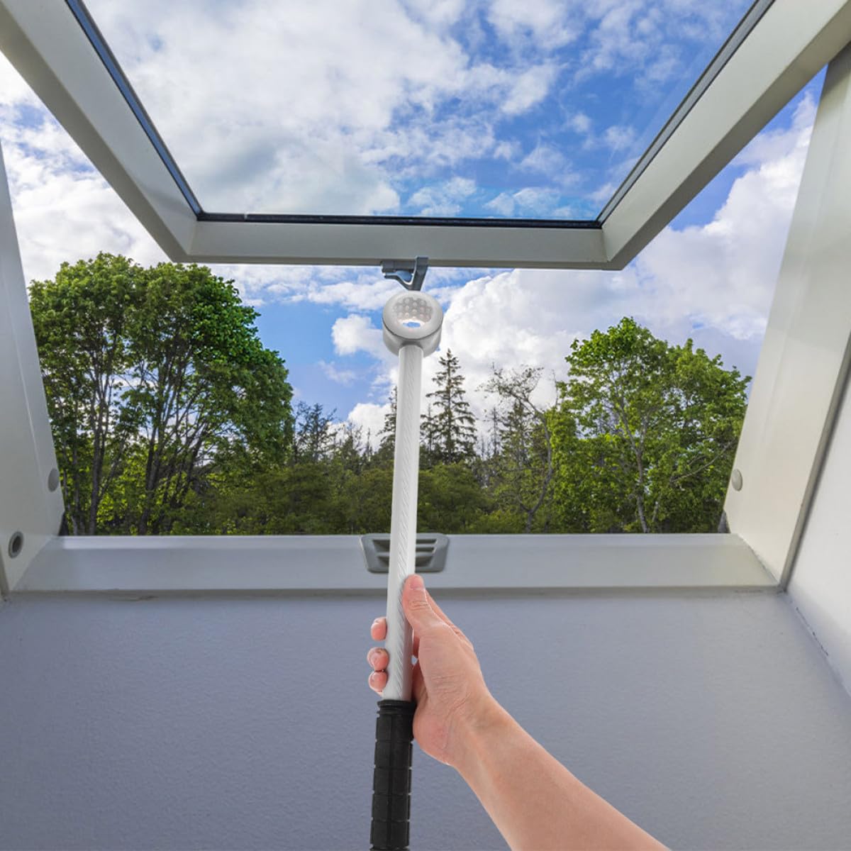 Operitacx Fensteröffnerstange aus Aluminiumlegierung mit Kunststoffgriff zum Öffnen von Dachfenstern und Fenstern für Bessere Belüftung im Innen und Außenbereich