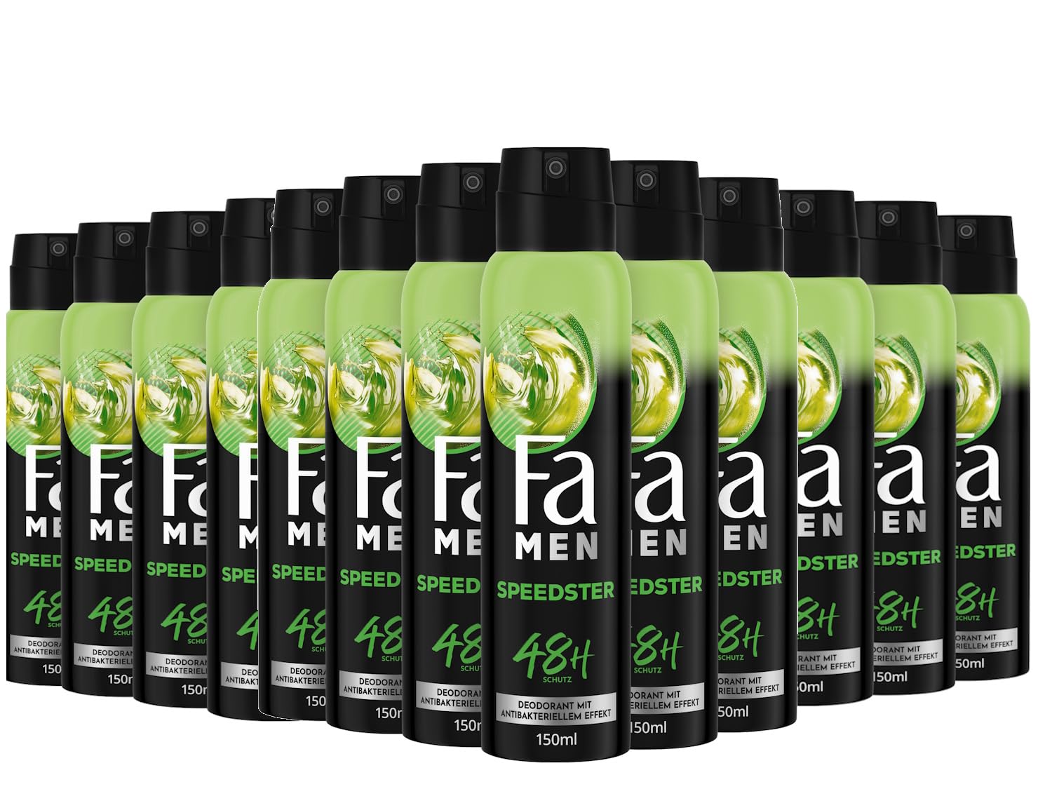 FA Deodorante spray Men Speedster con taurina (12 x 150 ml) attiva il tuo corpo, mente e sensi con il rinfrescante profumo di agrumi e citronella