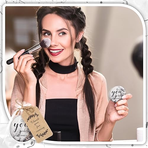 Miniatura 6 de Tradder 50 juegos de regalos de agradecimiento inspiradores, espejos compactos a granel, regalos de agradecimiento a los empleados para mujeres,