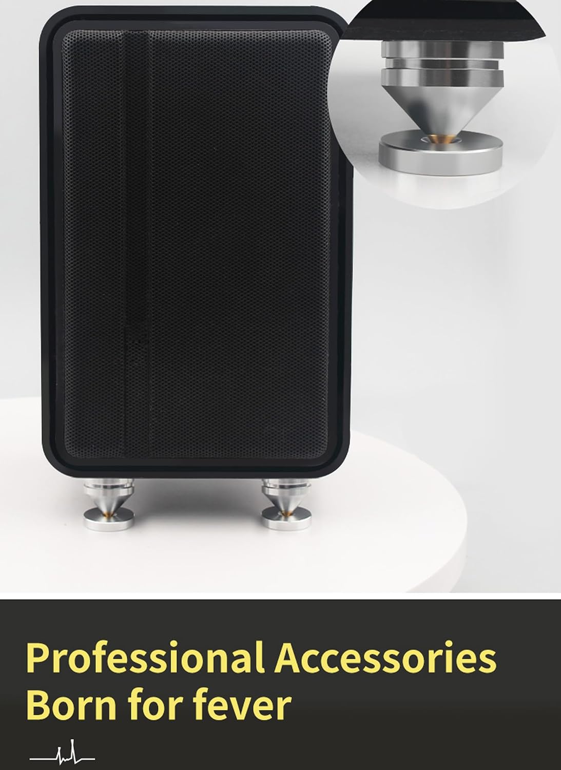 HiFi Speaker Isolation Stand Feet Pad Mats Audiophile Speaker Spikes Aluminum Shock Absorber Vibration Dampener Resonance Reducer for Subwoofer CD DVD Player Amplifier Recorder Turntables