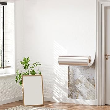 Thermal Insulation Wallpaper for Walls/Ceiling - 9MM Thick Self-Adhesive Linen Textured Wall-Paper Roll Peel and Stick Soundproof Wall Panels Stickers Waterproof Moisture-ProofWhite,0.5x40 m