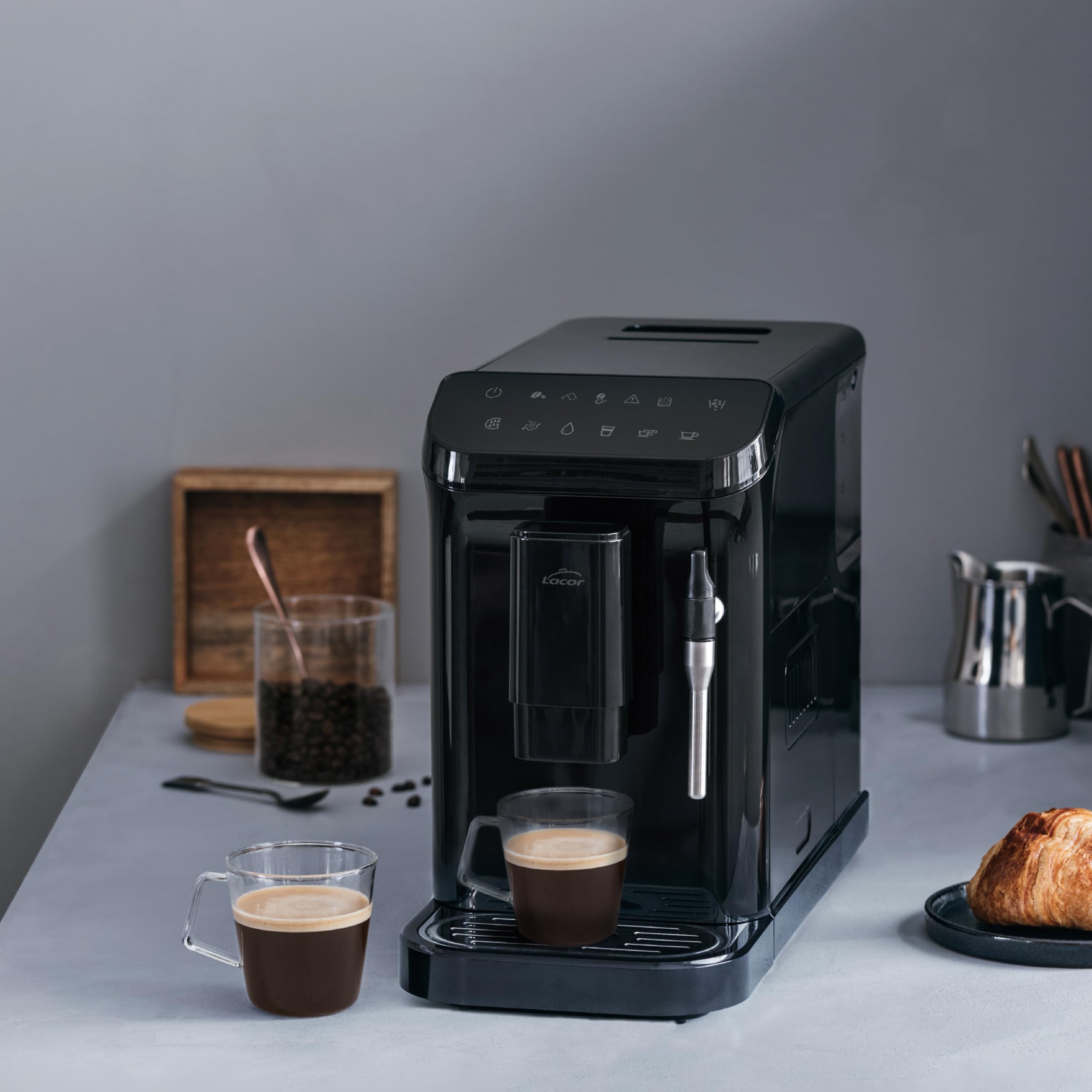 LACOR 69435 - Cafetera Automática Sabore, Café Recién Molido, Sistema | Para un café intenso en casa; ideal para el uso diario tanto en cocina profesional como en el hogar, con un acabado cuidado