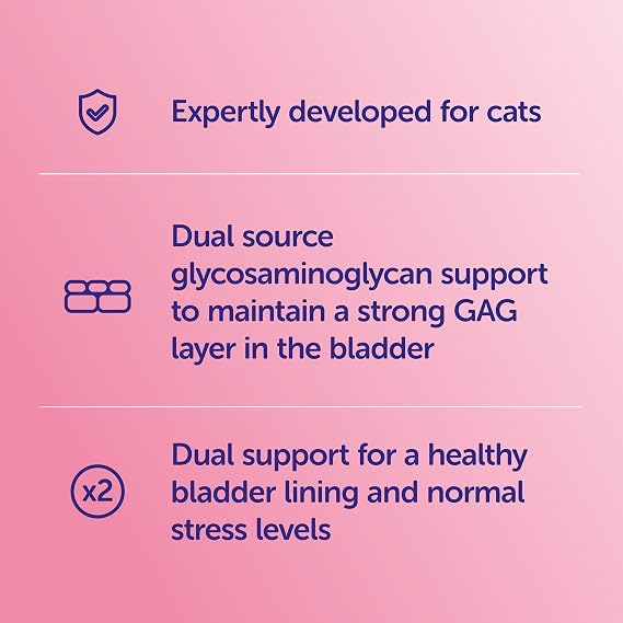 Cystophan for Cats, Urinary & Bladder Health Supplement with N-acetyl-D-glucosamine, Meat-Free Chicken Flavour Capsules, 30 Capsules