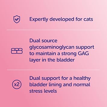 Cystophan for Cats, Urinary & Bladder Health Supplement with N-acetyl-D-glucosamine, Meat-Free Chicken Flavour Capsules, 30 Capsules