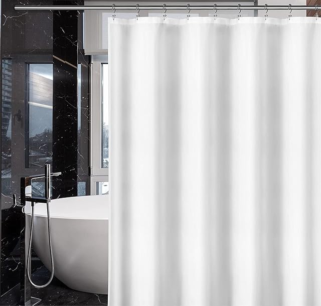 LiBa Fabric Shower Curtain, Waterproof Wet Room Bathroom Heavy Duty Shower Curtain, Anti Mould Mildew Resistant, Washable and Easy Dry, 183 x 183cm( 72 x 72 inch)