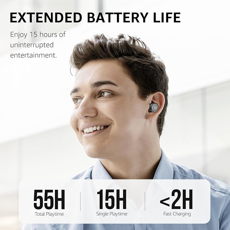 TOZO T10 Wireless Earbuds Powerful Bass Stereo Wireless Charging, APP, IPX8 image 3