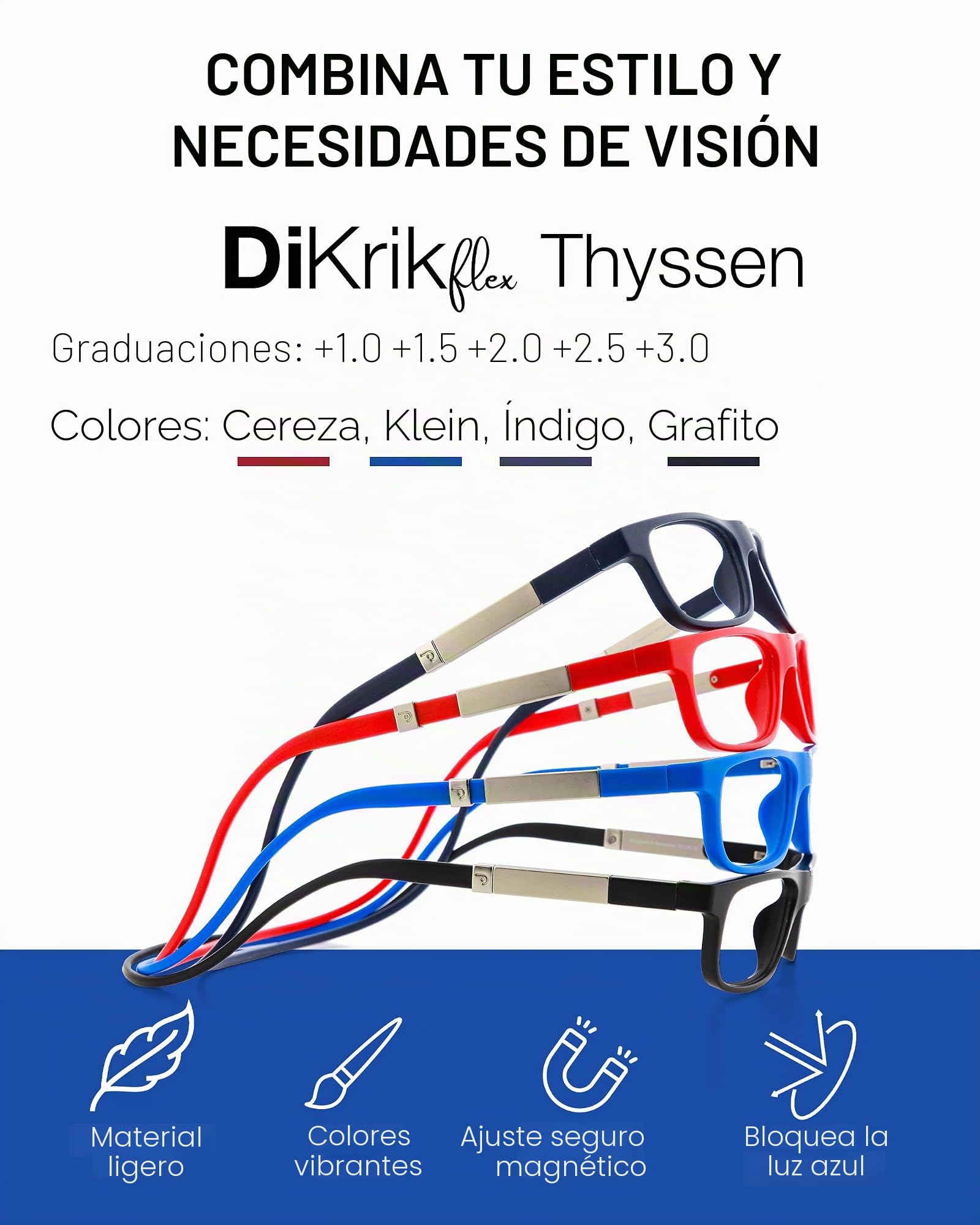 DIDINSKY Krik Gafas de Lectura Magnéticas, Filtro Luz Azul