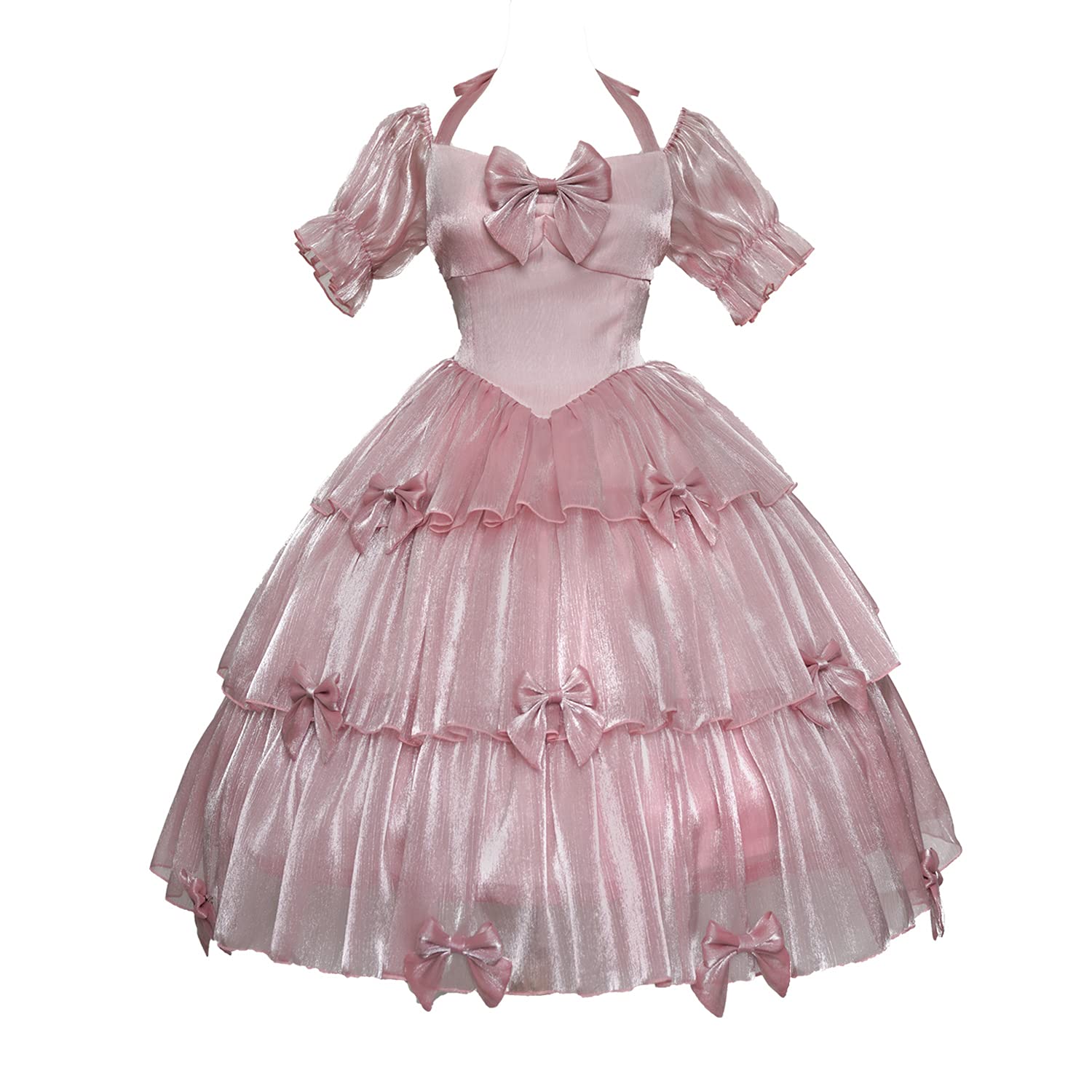 ZZEQYG Elegant Pink Gothic Dress Puff Sleeve Dress with Bows - Review, Price and Buying Guide