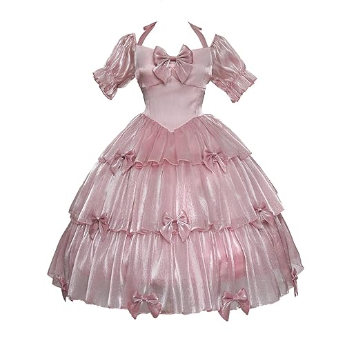 ZZEQYG Lolita Dress Gothic, puff sleeve dress - X-Large - Pink-op
