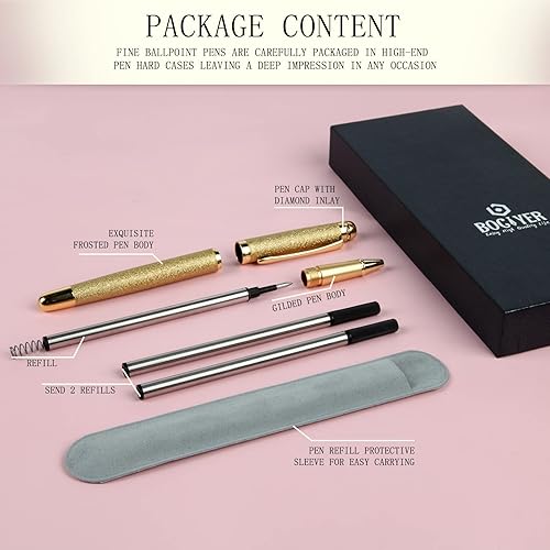 Miniatura 2 de Bolígrafos de tinta líquida, el mejor juego de regalo de lujo para hombres y mujeres, bolígrafo de tinta negra recargable para oficina ejecutiva,