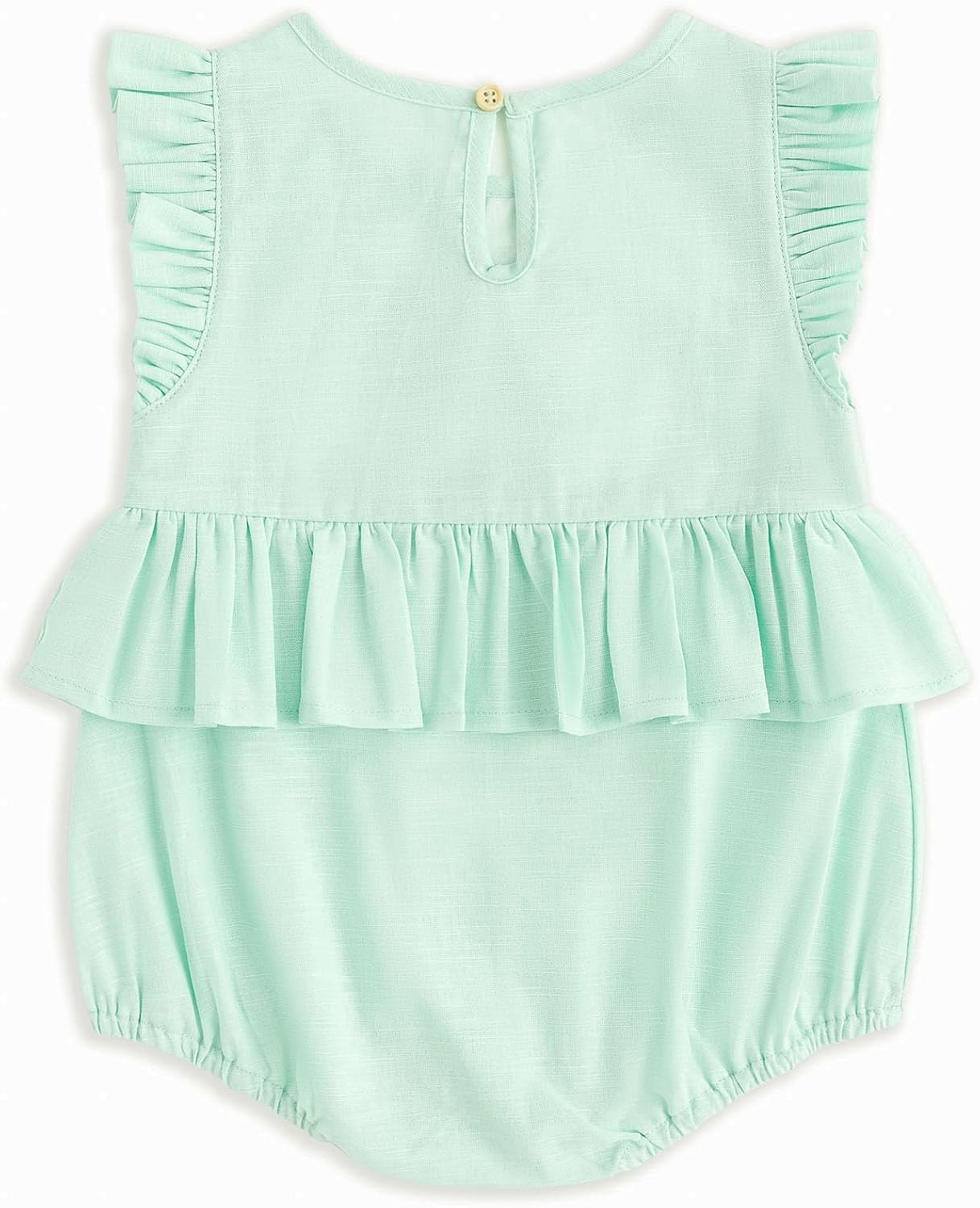 Simplee kids Baby Boys Girls Ruffle Romper Summer Outfit Jumpsuit Linen Bodysuits - Image 2