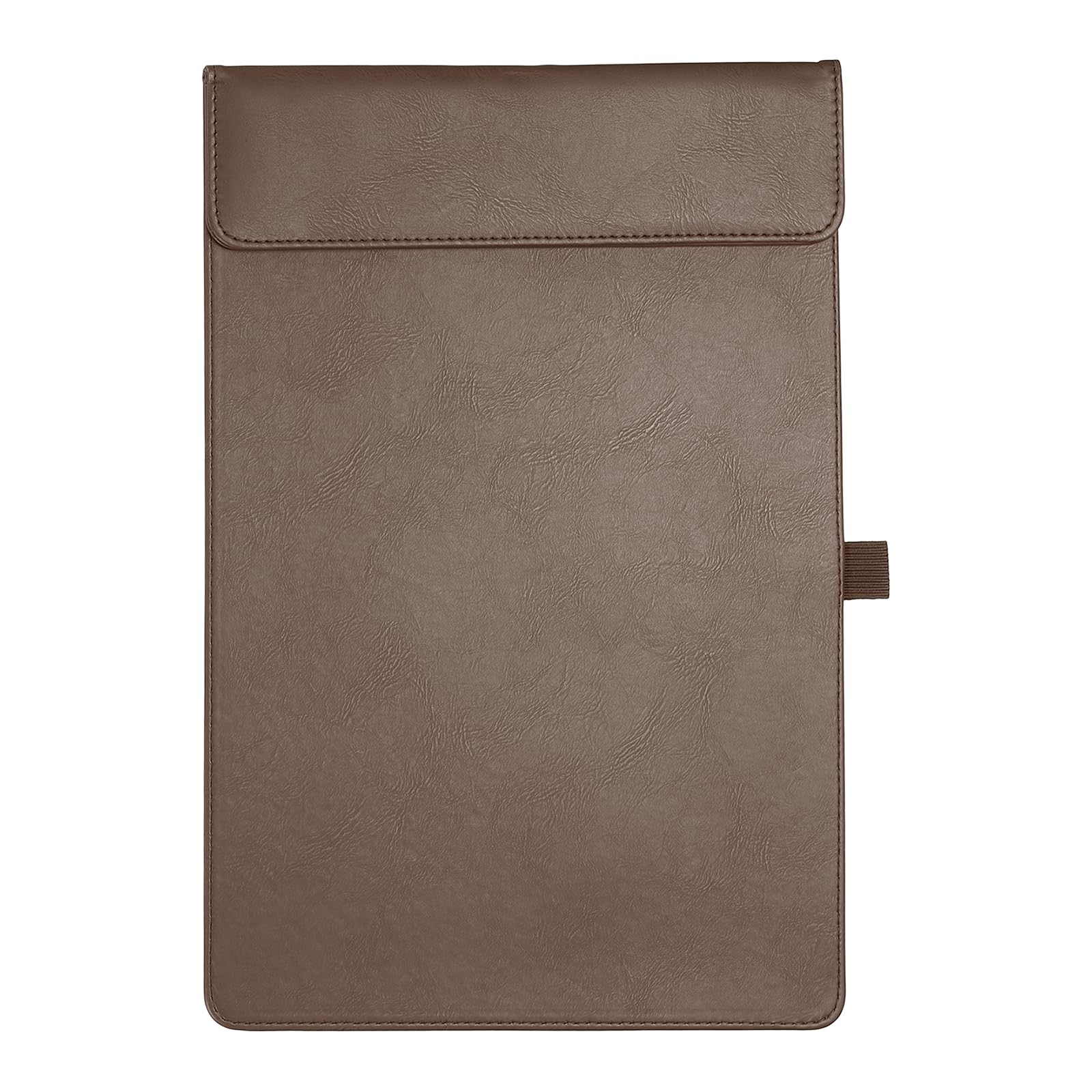 PATIKIL A4 Letter Size PU Leather Clipboard, 9.5"x13.5" Business Magnetic Padfolio with Pen Holder Organizer Office Folder Writing Board Style 2, Brown