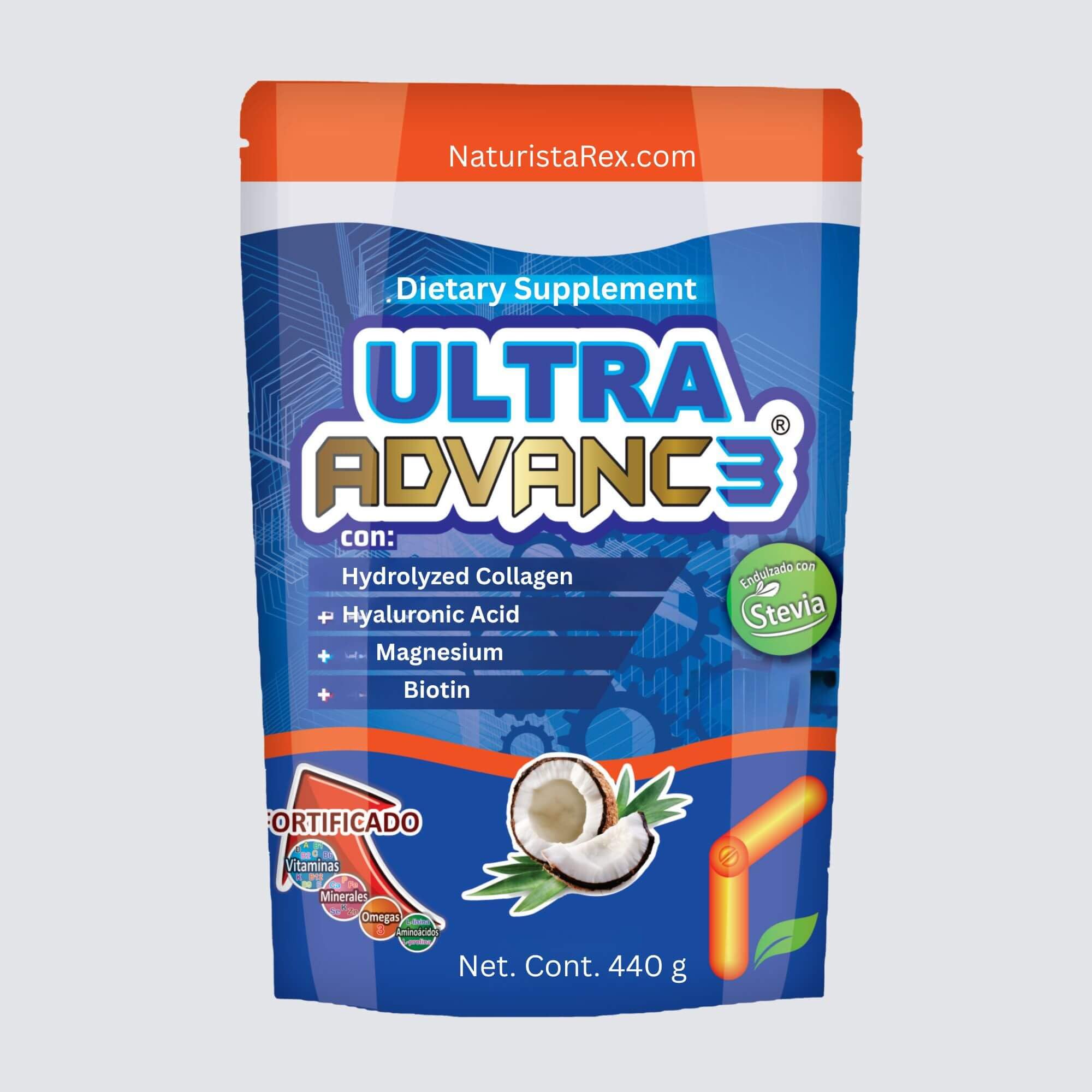 Ultra Advanc3 con Colágeno Hidrolizado Collagen Powder 440g Bag