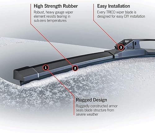 Miniatura 9 de TRICO White - Paquete de 2 limpiaparabrisas de repuesto para automóvil de invierno de 26 y 15 pulgadas, para clima extremo, para mi automóvil