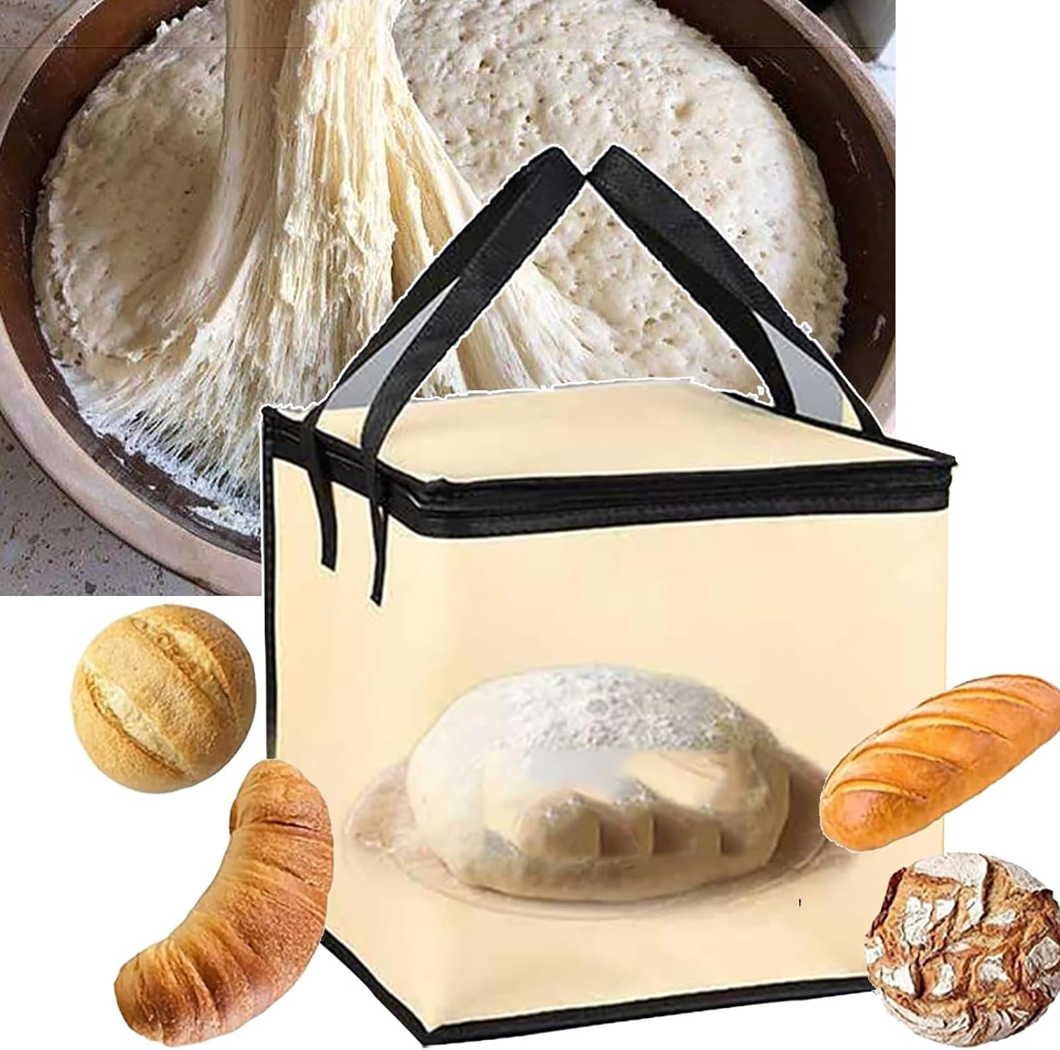 Impasto con riscaldatore, kit di strumenti per la preparazione del pane a lievitazione naturale + riutilizzabile + riscaldamento a bassa temperatura, barattolo per pasta acida