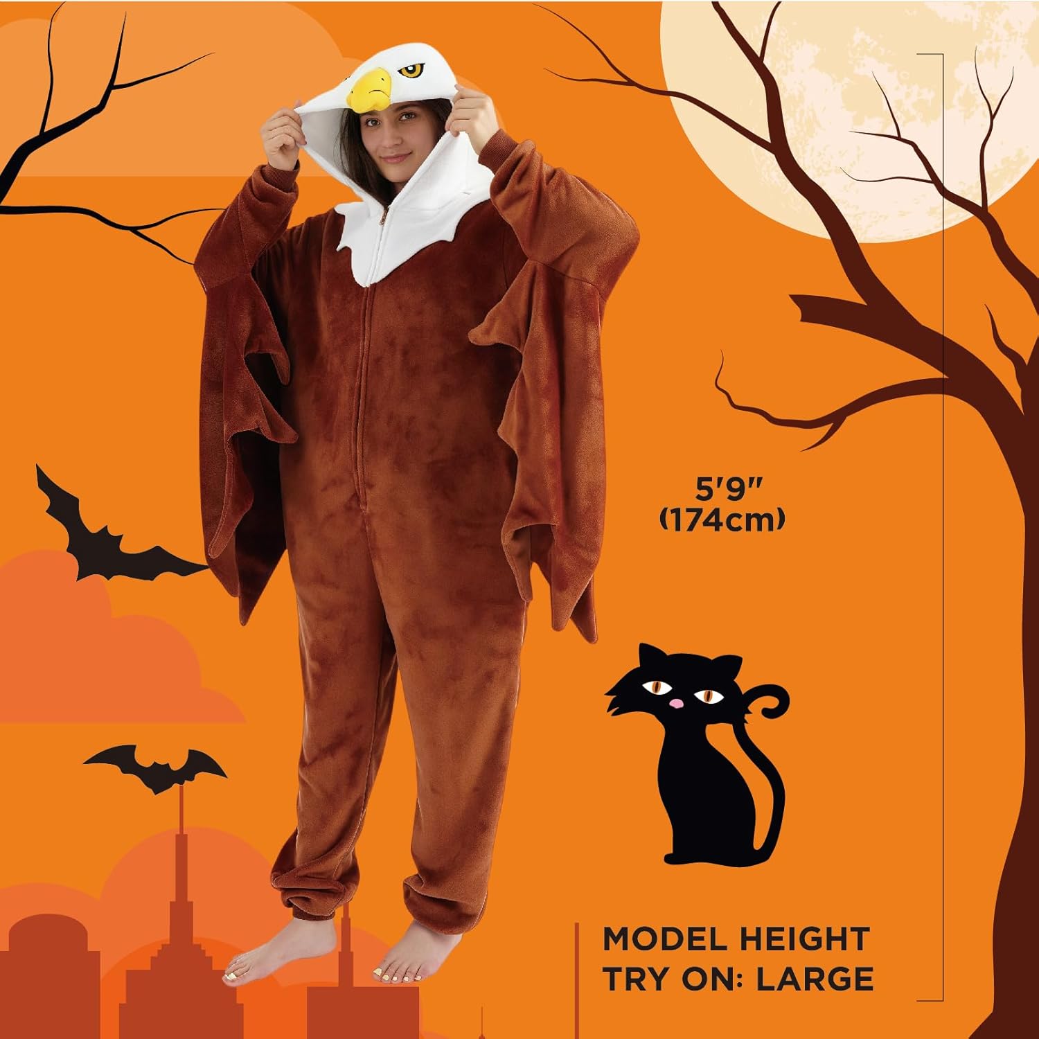 Unisex Adult Onesie Pajamas,Flannel Hooded Sleepwear Halloween Costumes Animal Cosplay Homewear - Image 6