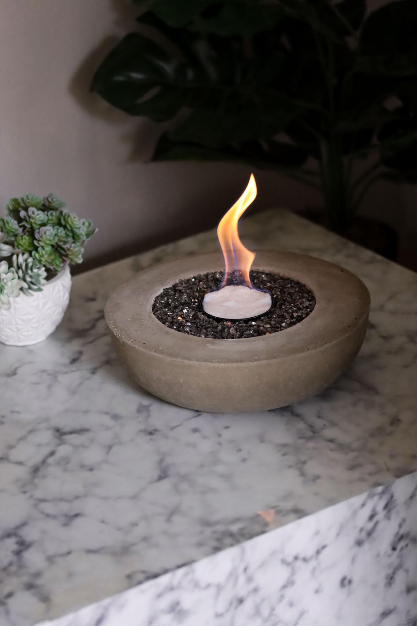 Stabile Beton Ethanol Kerze Indoor, Outdoor Gartenfackel Gedankenwunder Manufaktur