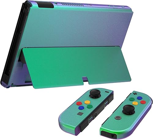 Miniatura 7 de eXtremeRate Chameleon - Juego completo de carcasa para Nintendo Switch OLED placa trasera de consola de repuesto y soporte de metal carcasa y