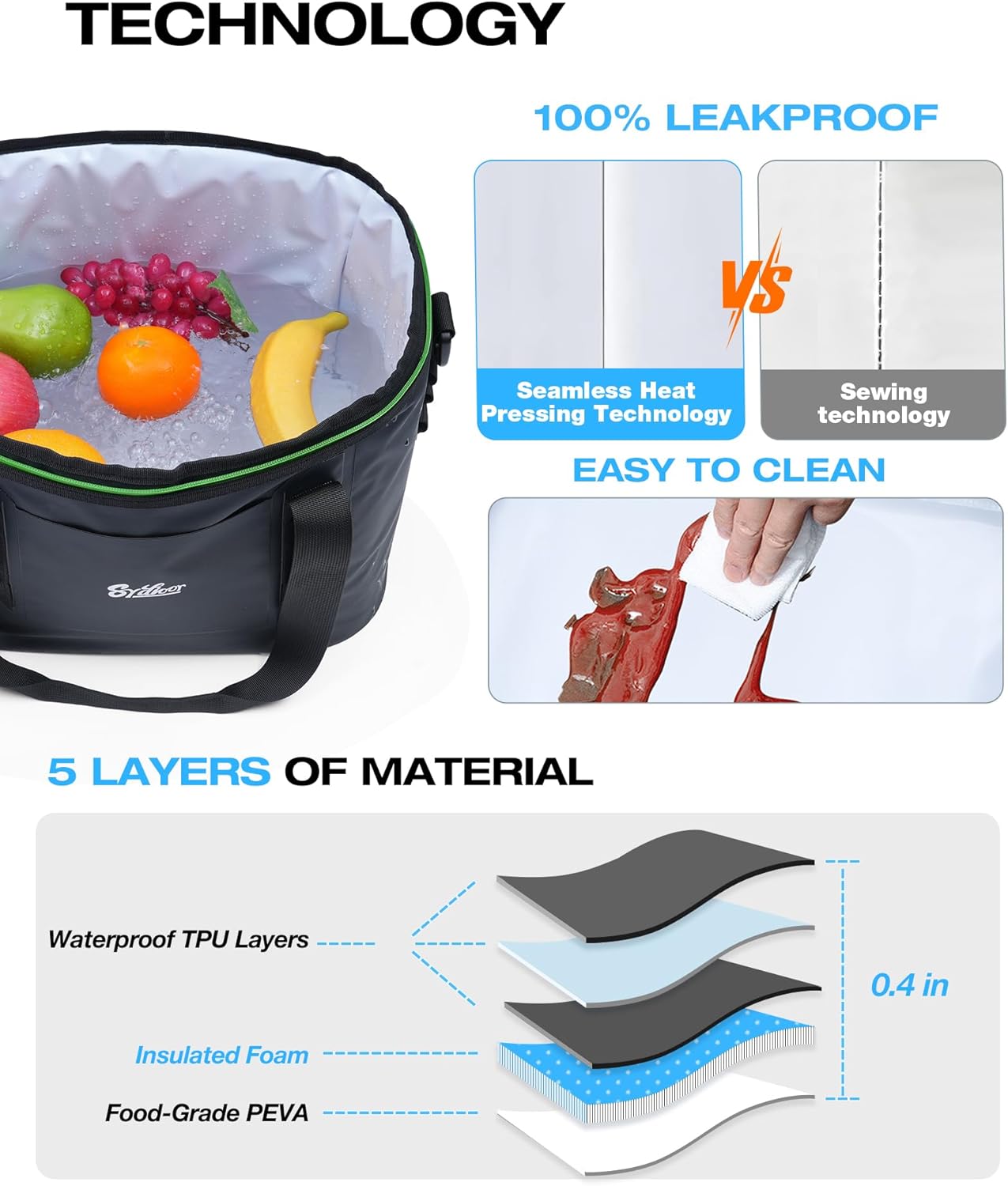 30 Can Small Rolling Cooler with Wheels, Detachable All-Terrain Trolley, Leakproof Insulated Soft Cooler Bag with Wheels and Handle Collapsible for Beach Camping Travel Outdoor