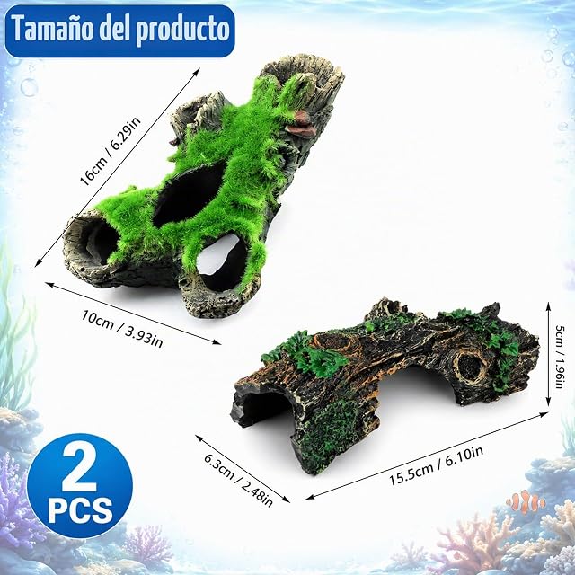 Foto 2 de 7 de FuYelng 2 Piezas Decoración para Acuario con Musgo Simulado
