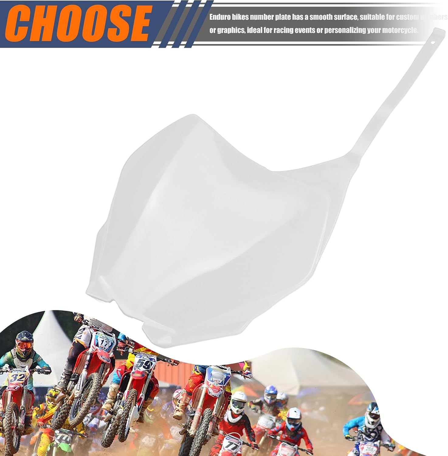 Motorcycle Number Plate,Dirt Bike Front Plate Compatible with WR 250 YZ 125 250 250F 450F CRF250R CRF450R-White